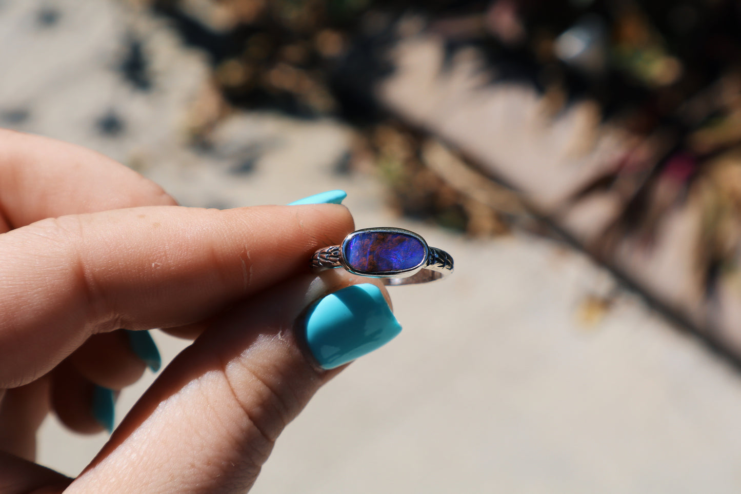 Purple Opal “fishtail” ring no.3 Size 8