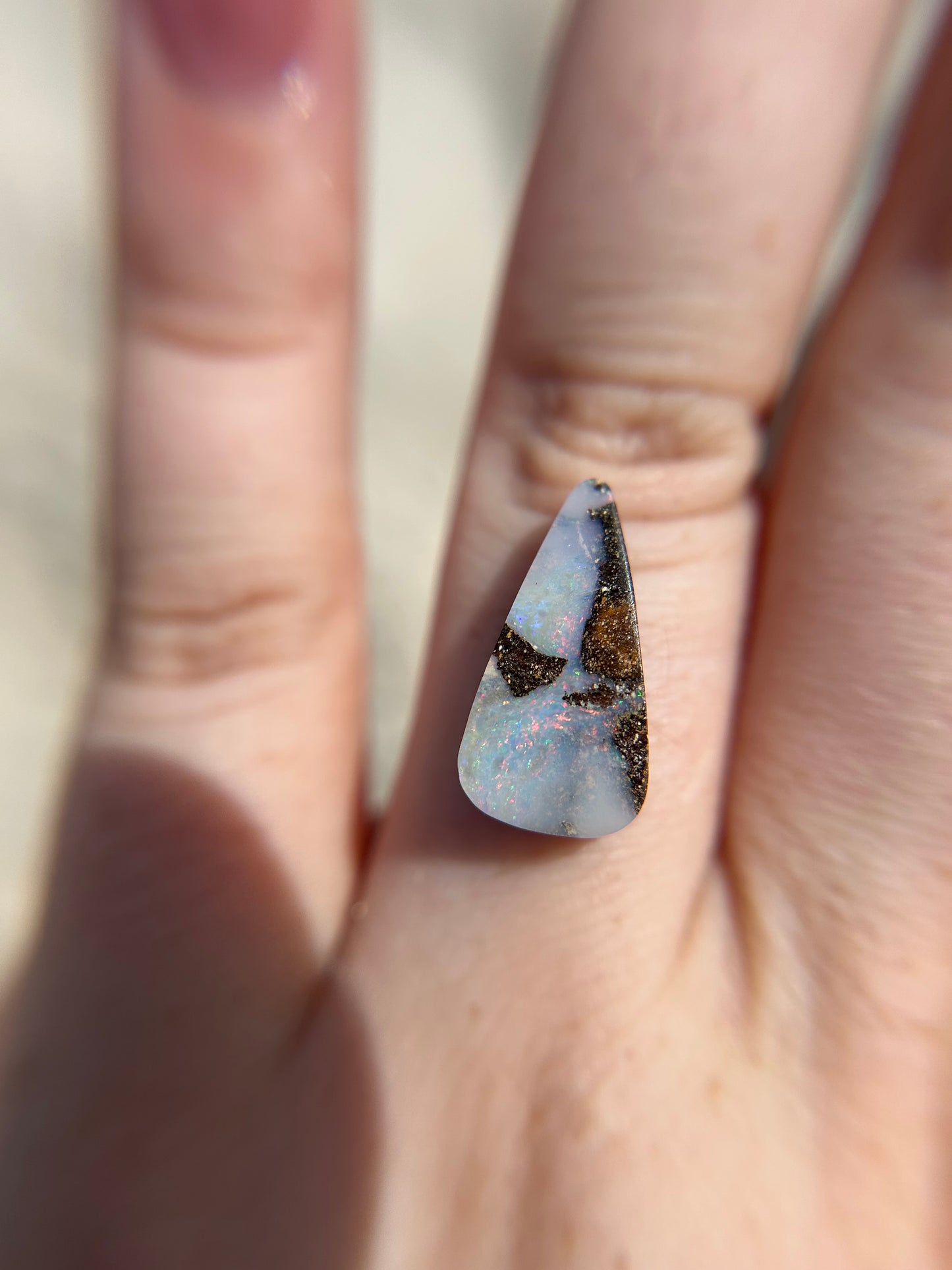 Rainbow color swirls Opal finish in your size ring
