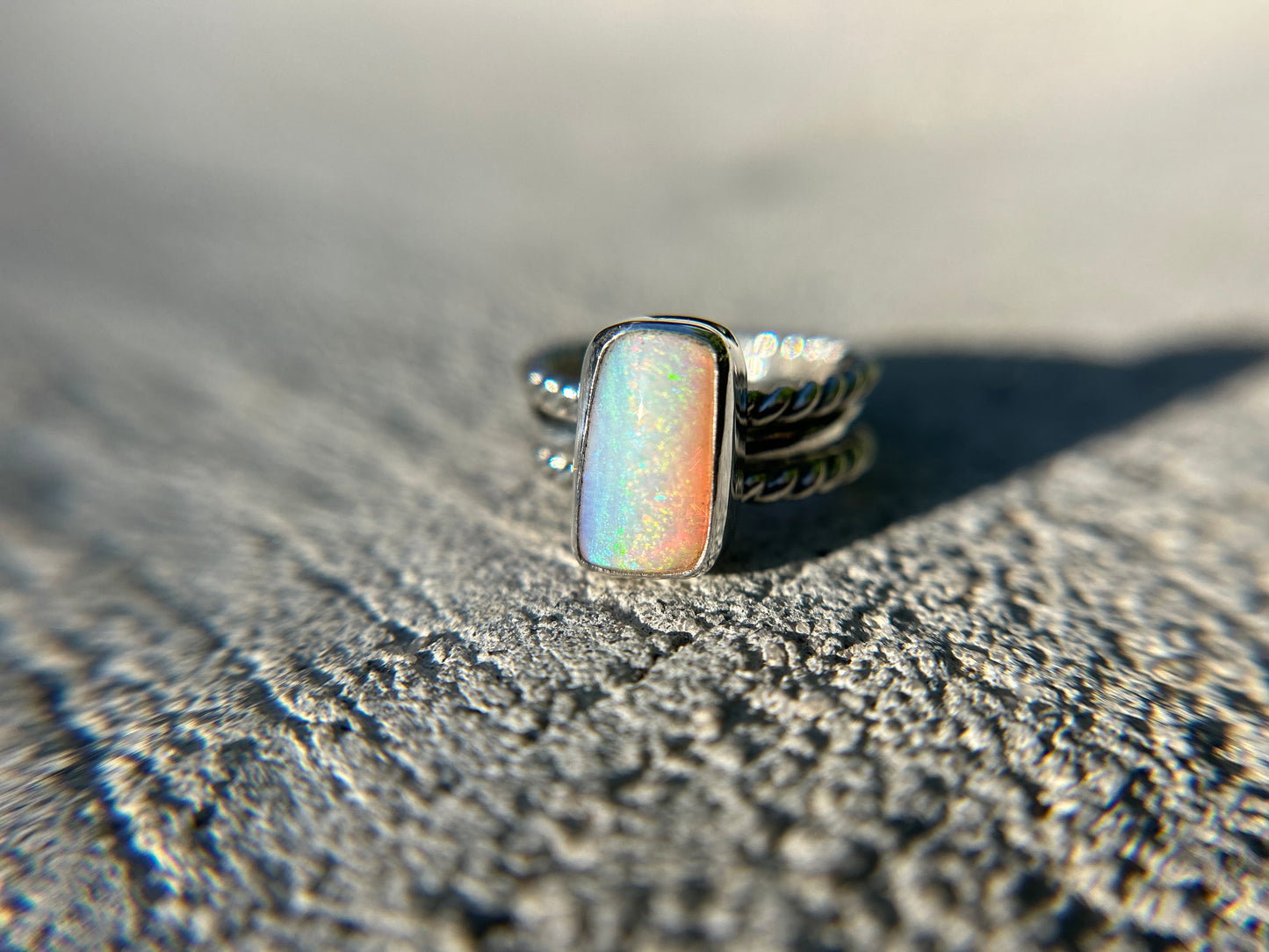 Beautiful Custom Opal With triple band