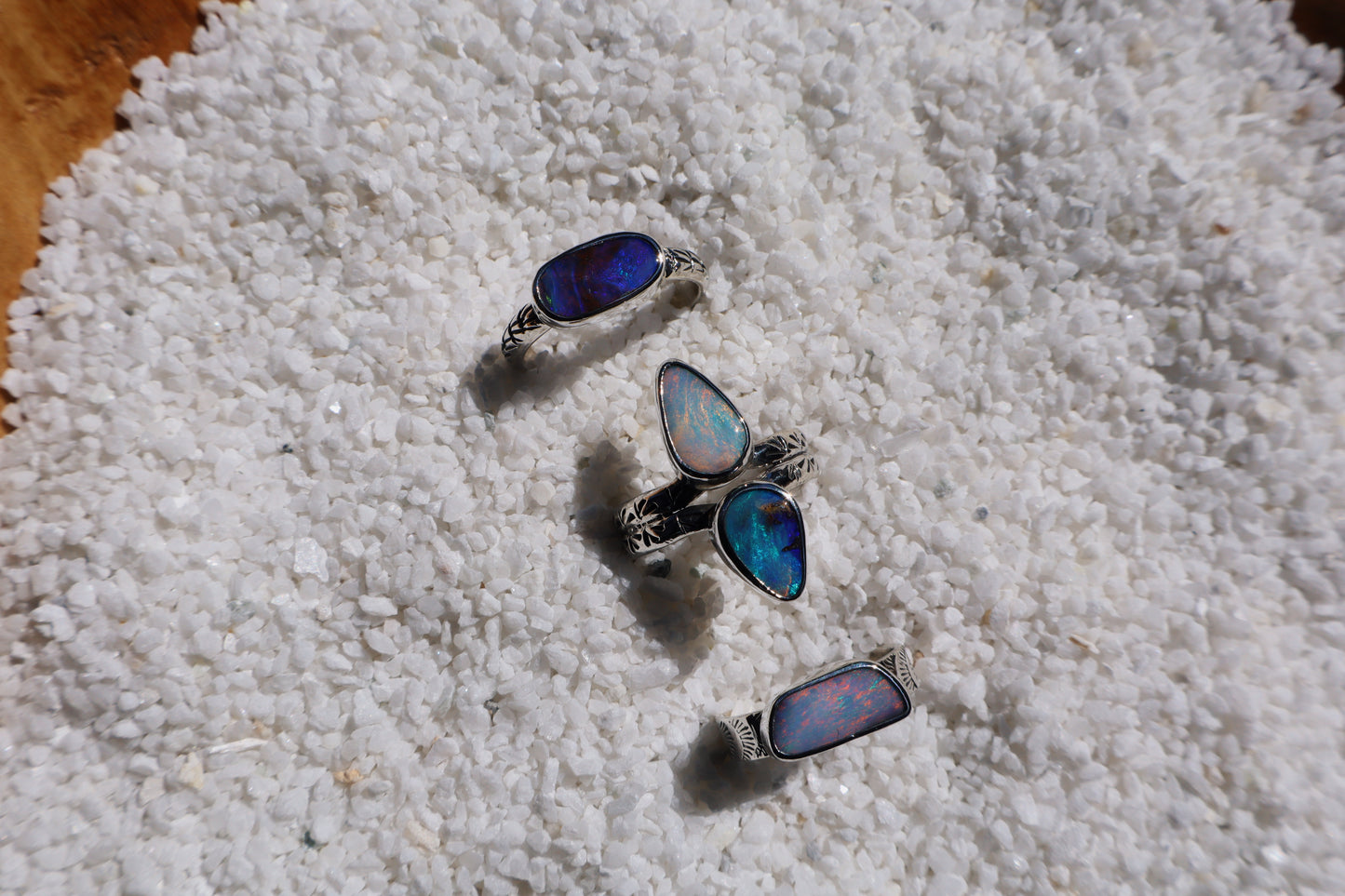 Double opal “Fishtail” no. 2.0 Ring size 7