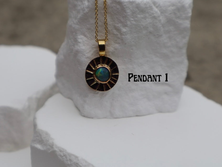 Celestial sun pendant