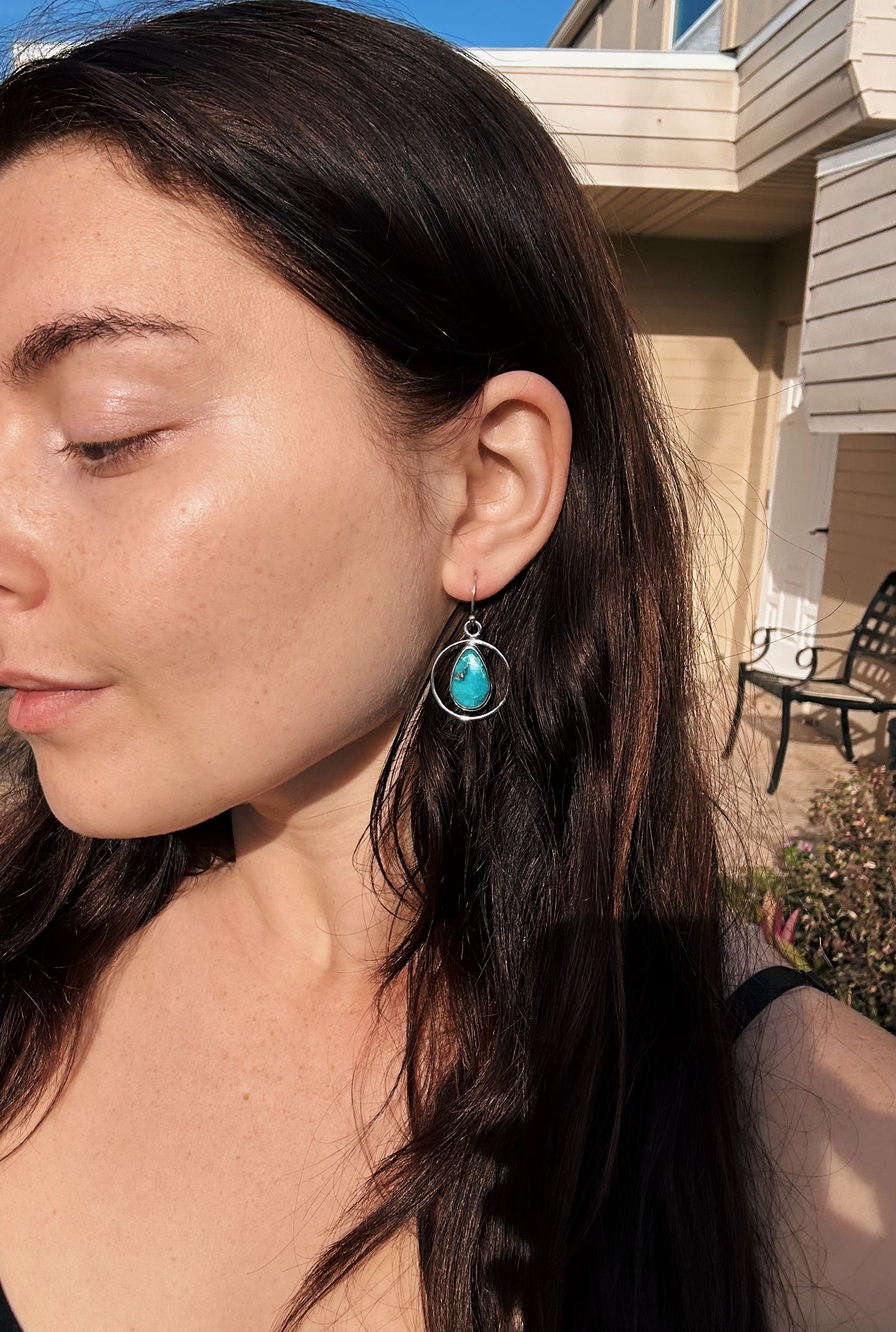 Kingman & Sleeping beauty turquoise symmetrical Earrings