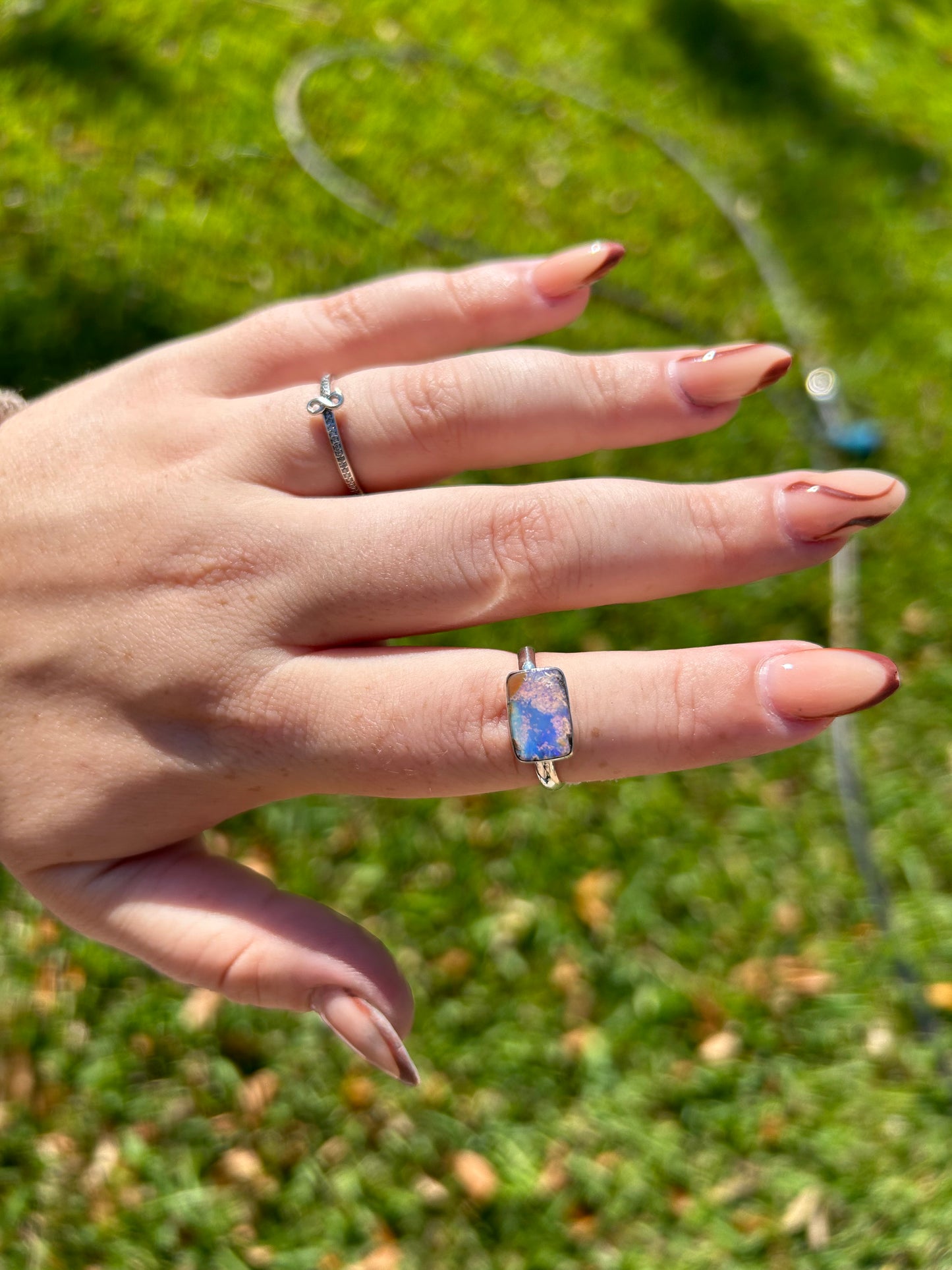 Purple blue cloud opal