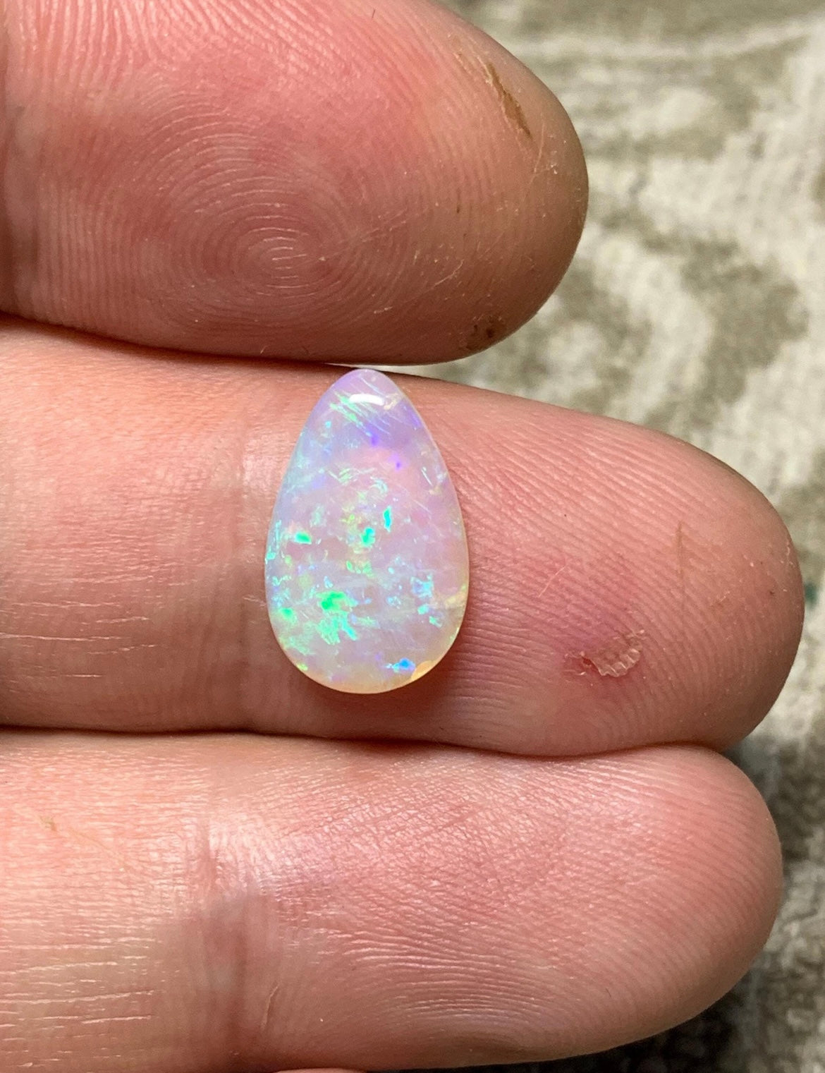 Purple teal Teardrop crystal opal