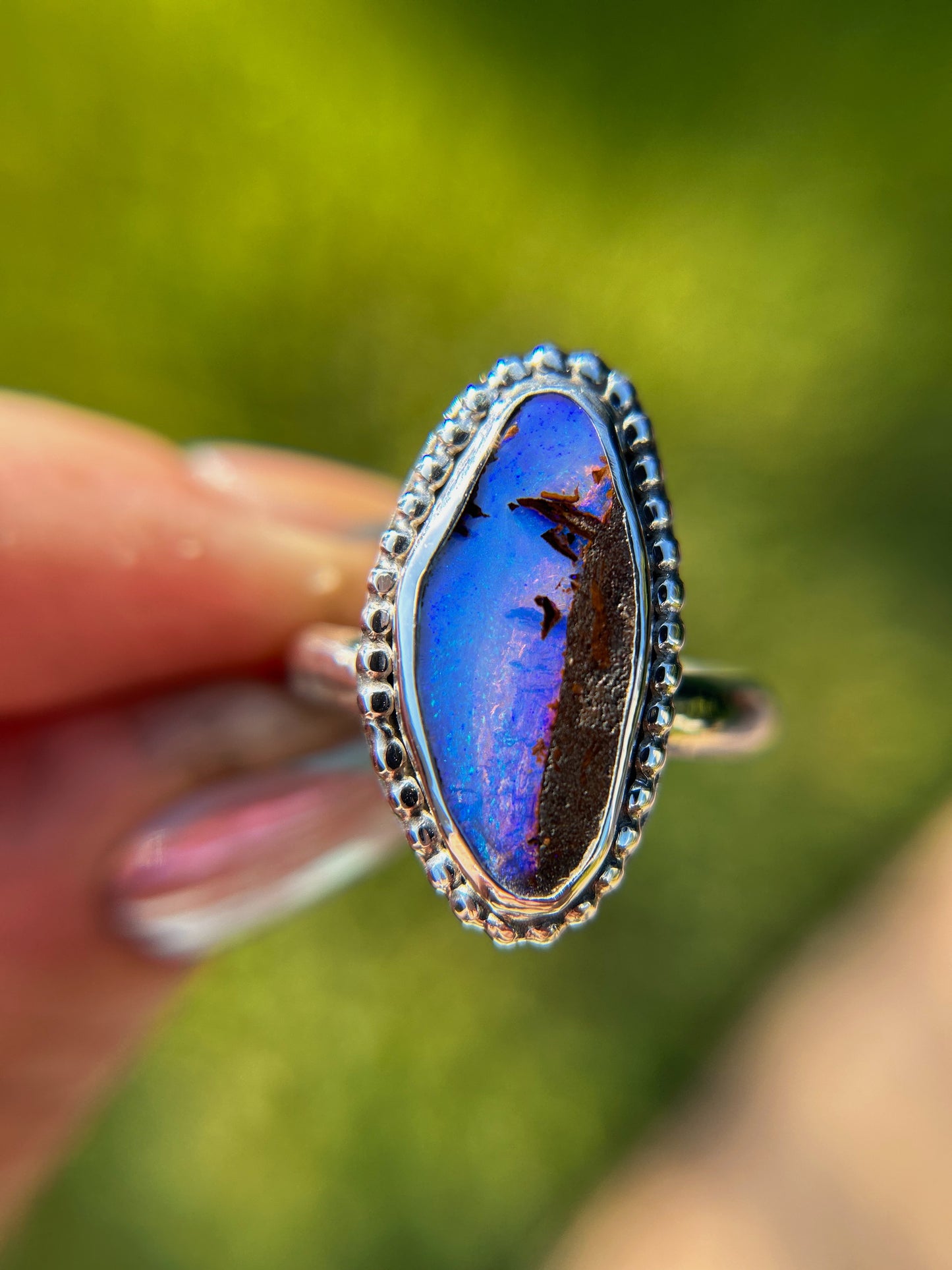 Cowboy sunset Boulder opal Ring (US size 9)