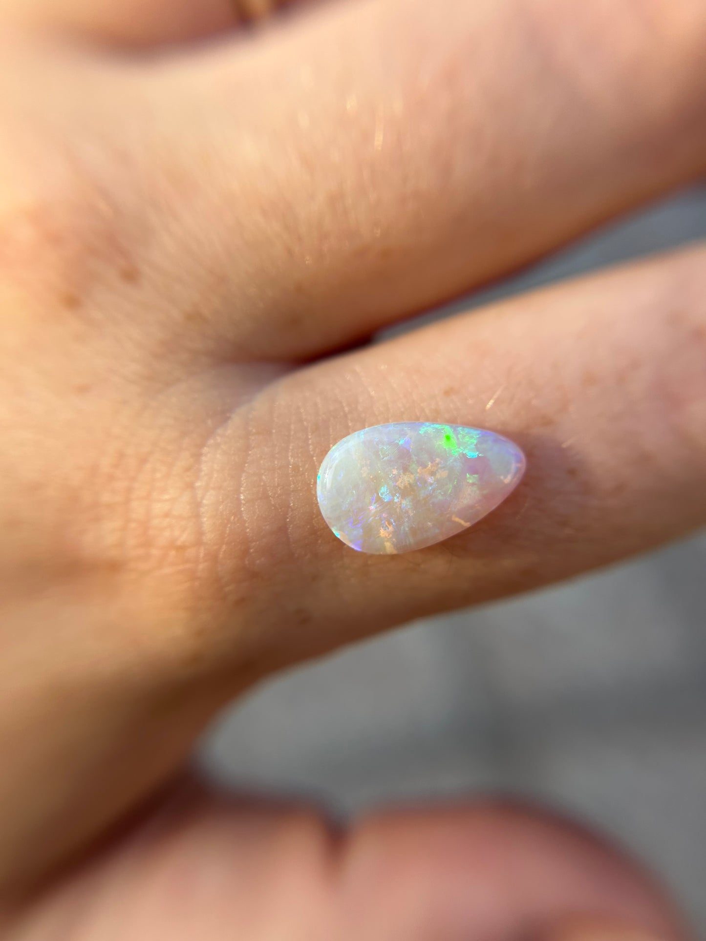 Purple teal Teardrop crystal opal