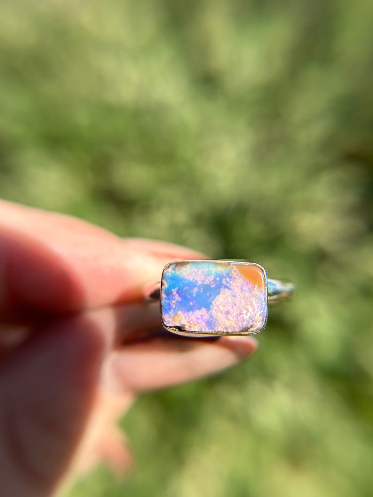 Purple blue cloud opal