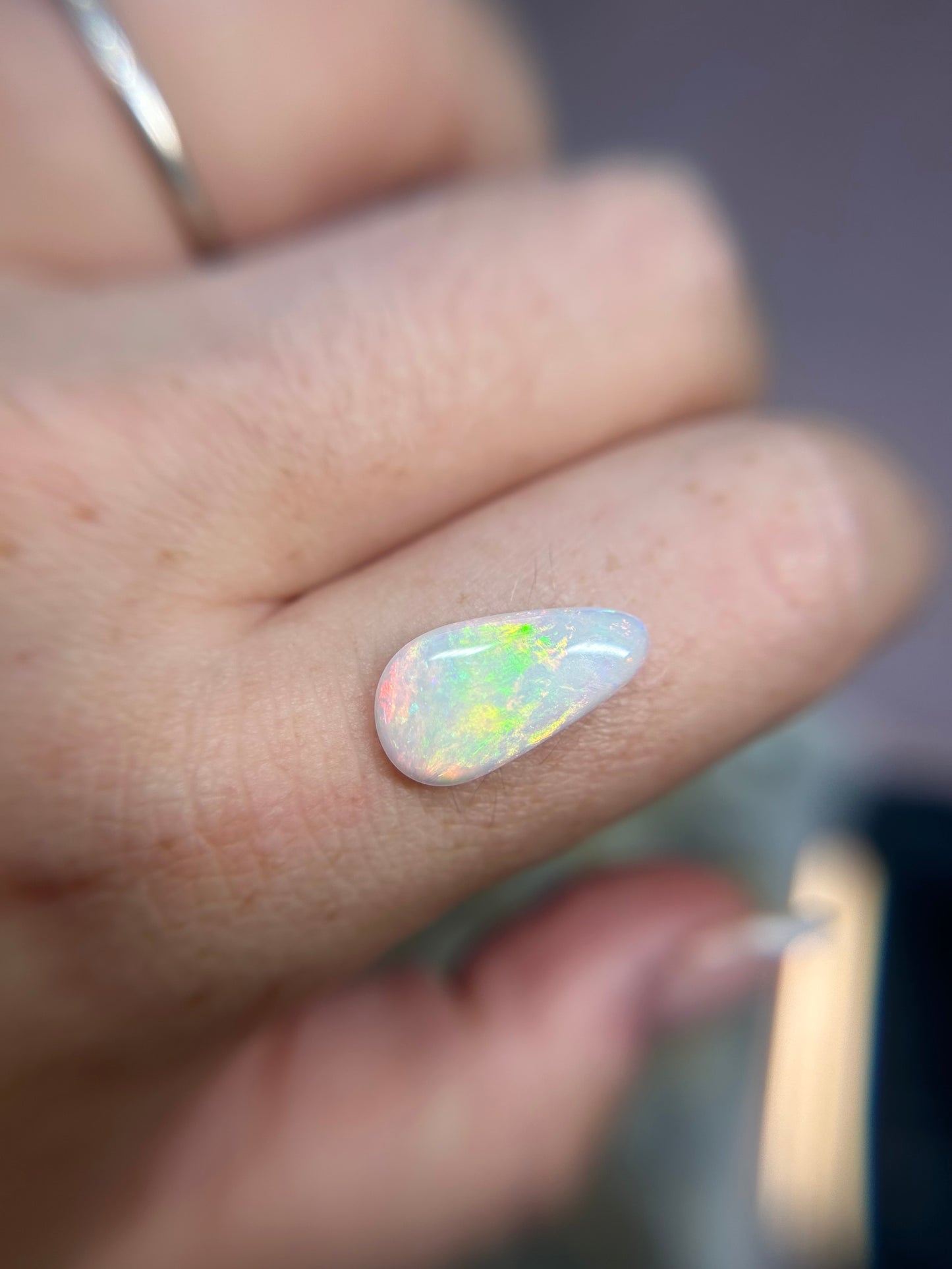 Neon Green and Red flashing Crystal Opal
