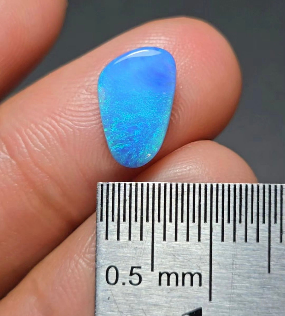 Petite electric blue Boulder opal ring Classic Setting
