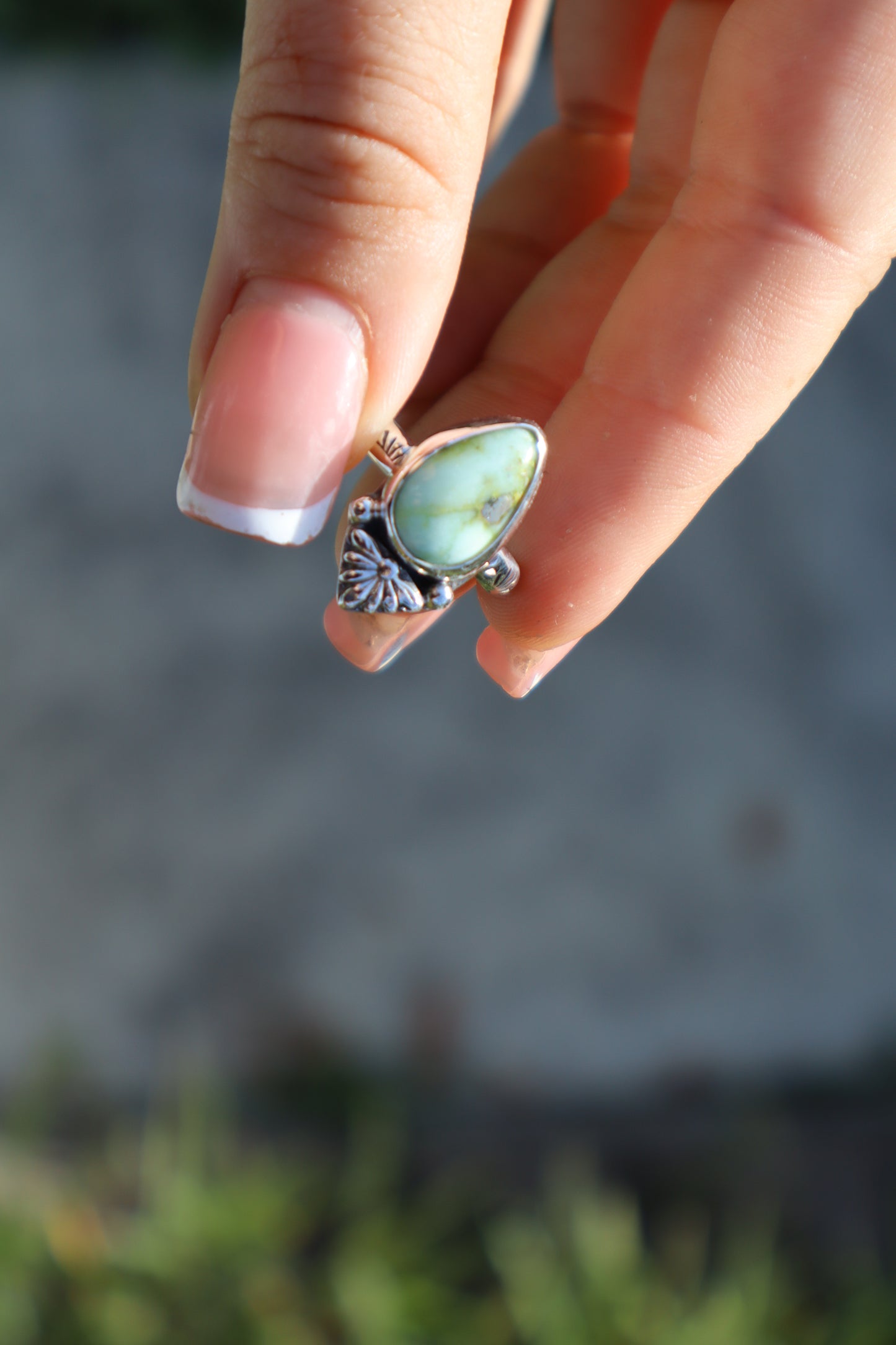 Palomino turquoise "Cactus flower" ring No. 1 Size 5