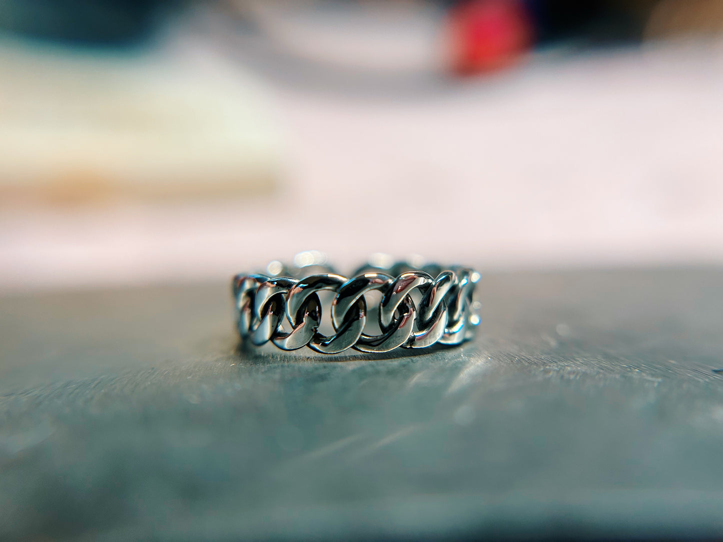 Curb chain ring ⛓️ Size 6.75