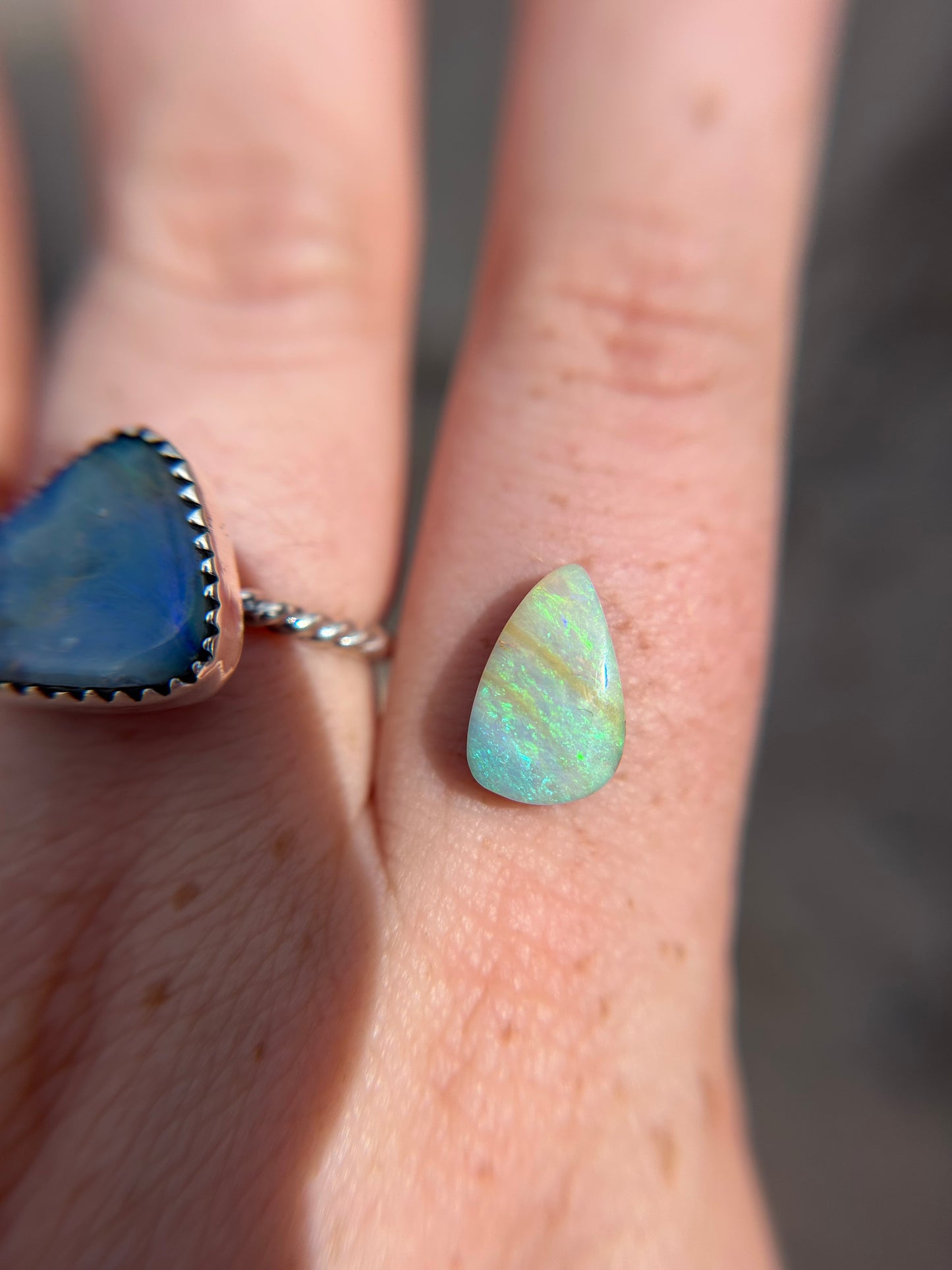 Super bright Finish in your size Boulder opal ring