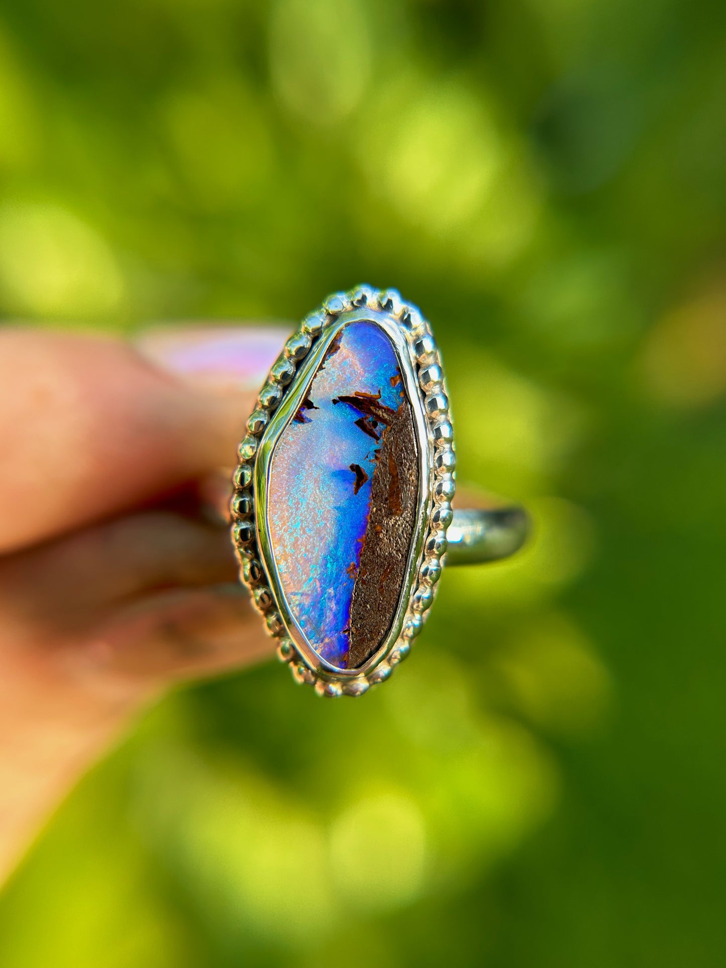 Cowboy sunset Boulder opal Ring (US size 9)