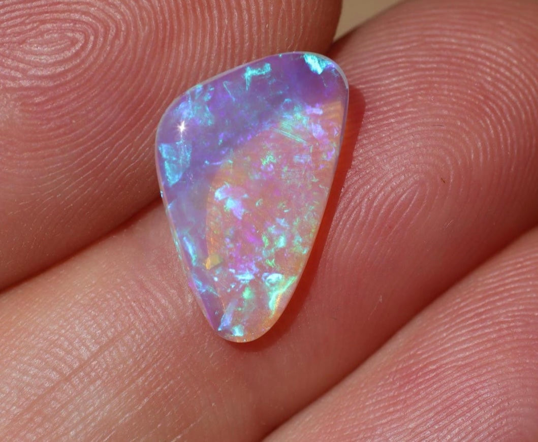 Custom purple crystal opal ring