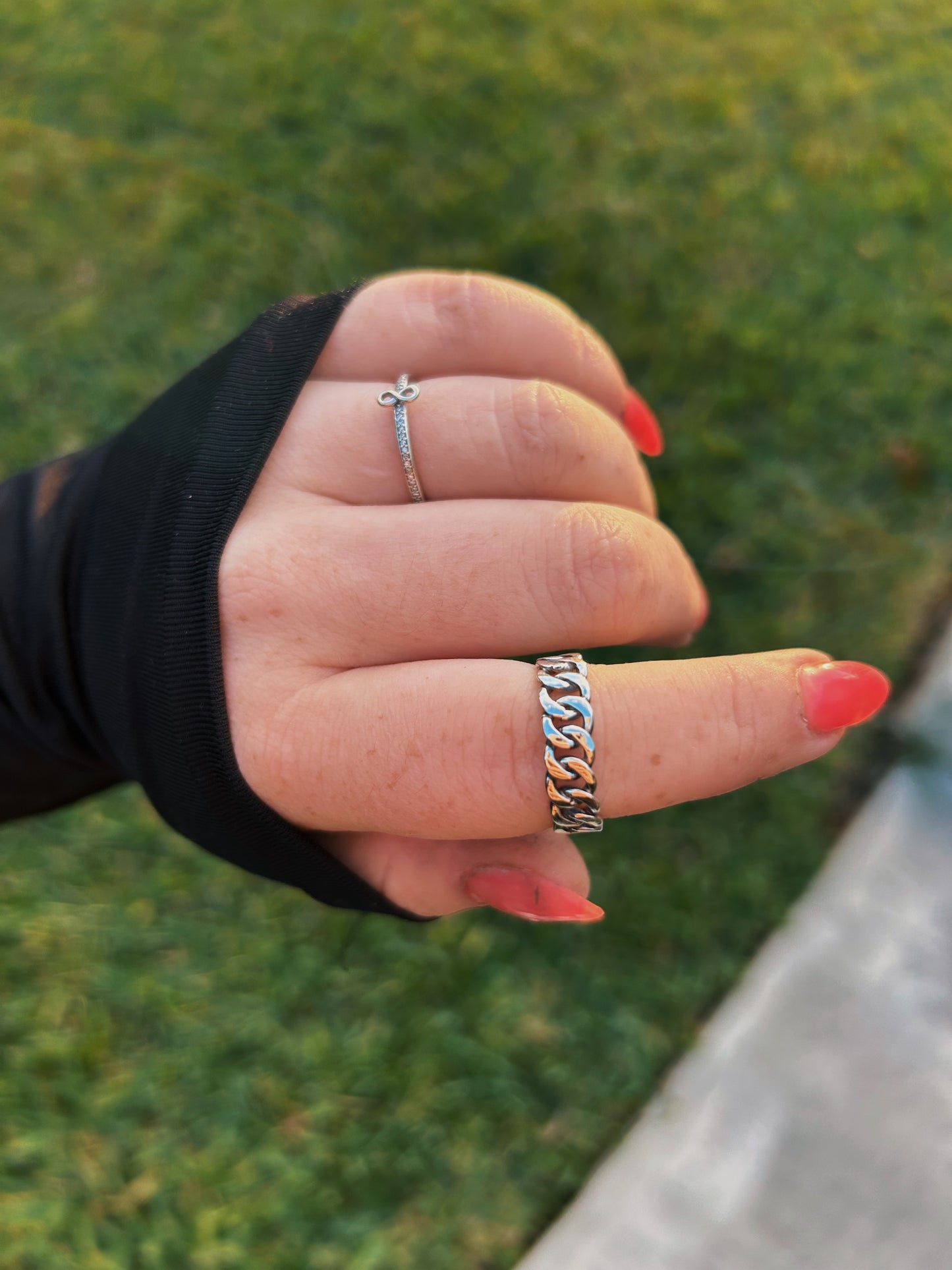 Curb chain ring ⛓️ Size 6.75