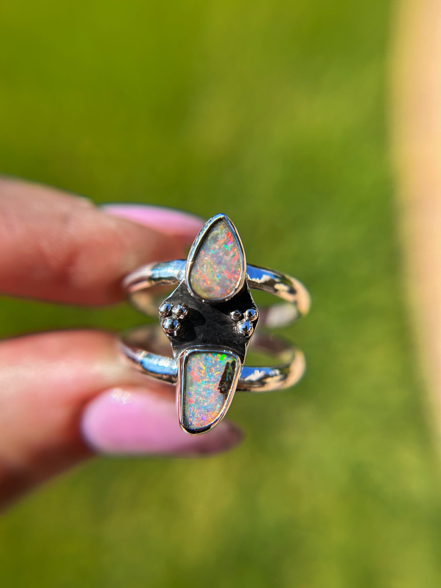Double shank double opal custom