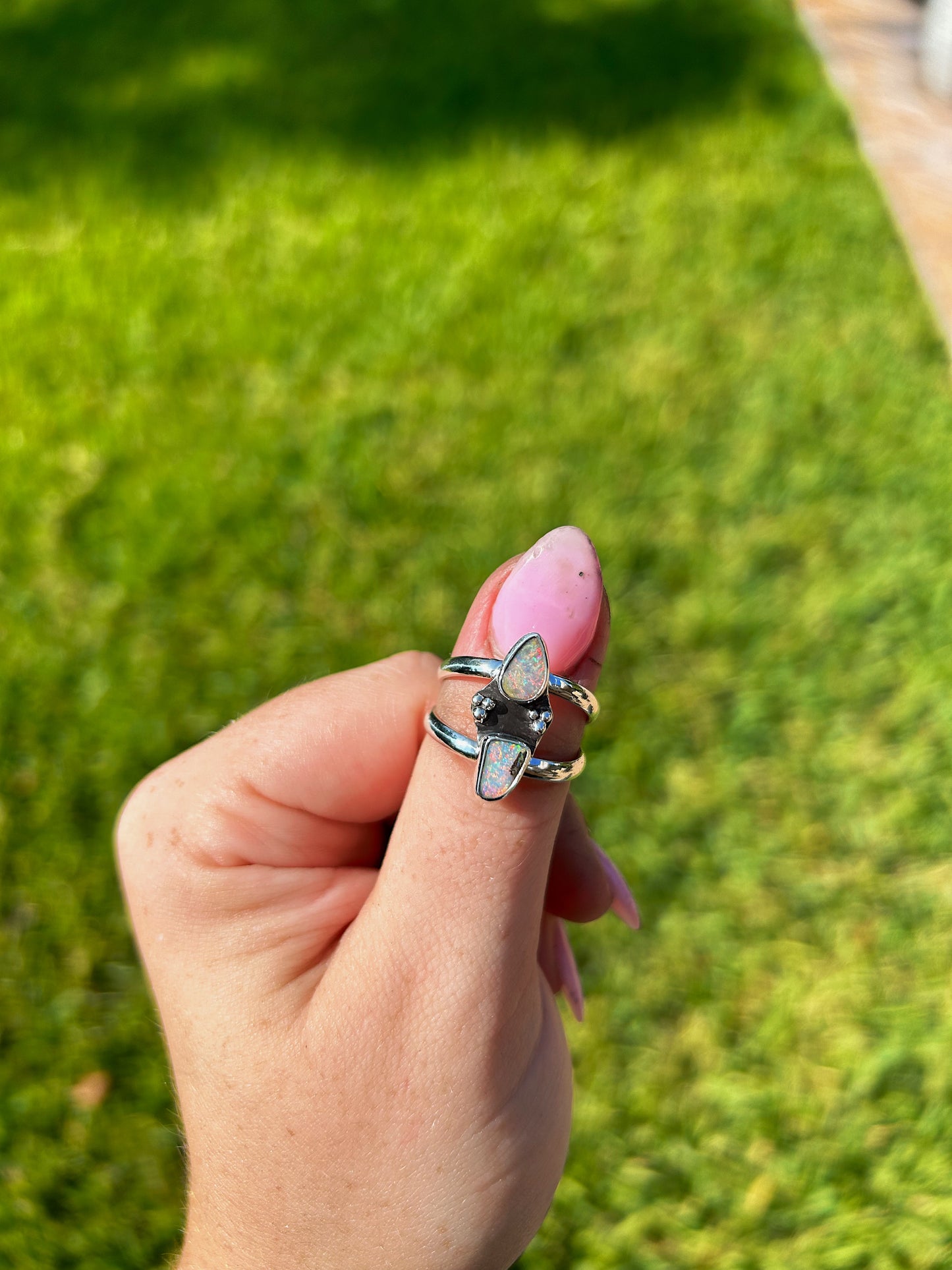 Double shank double opal custom