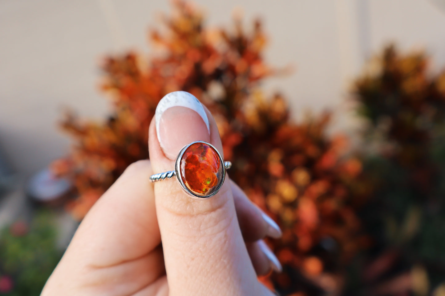 Mexican opal twist band custom