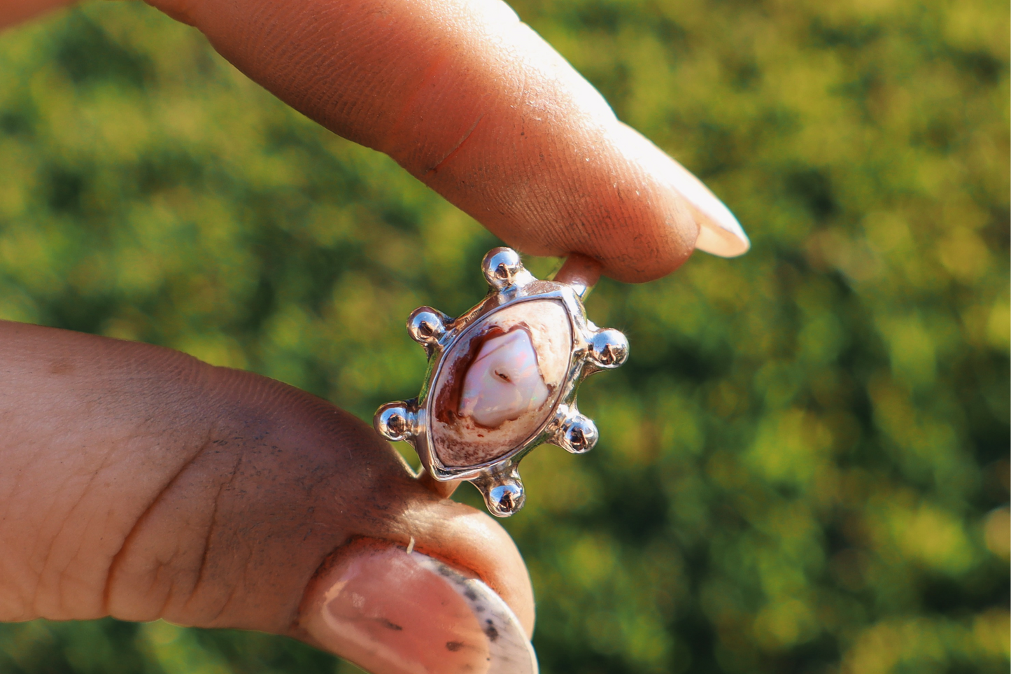 Custom mexican fire “eye” opal