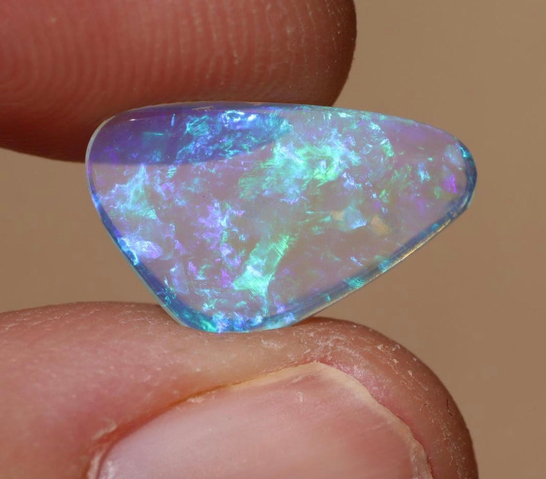 Custom purple crystal opal ring