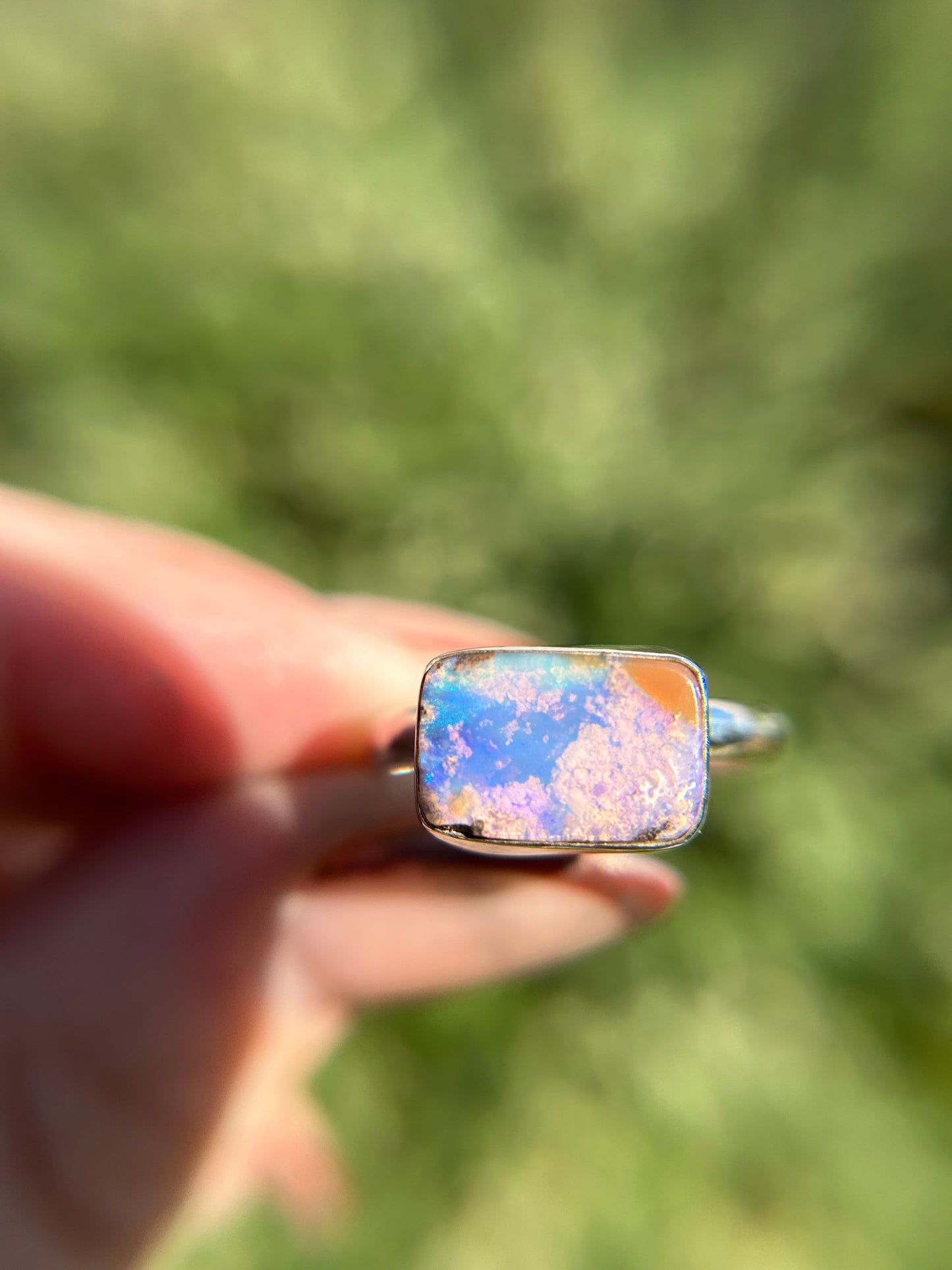 Purple blue cloud opal