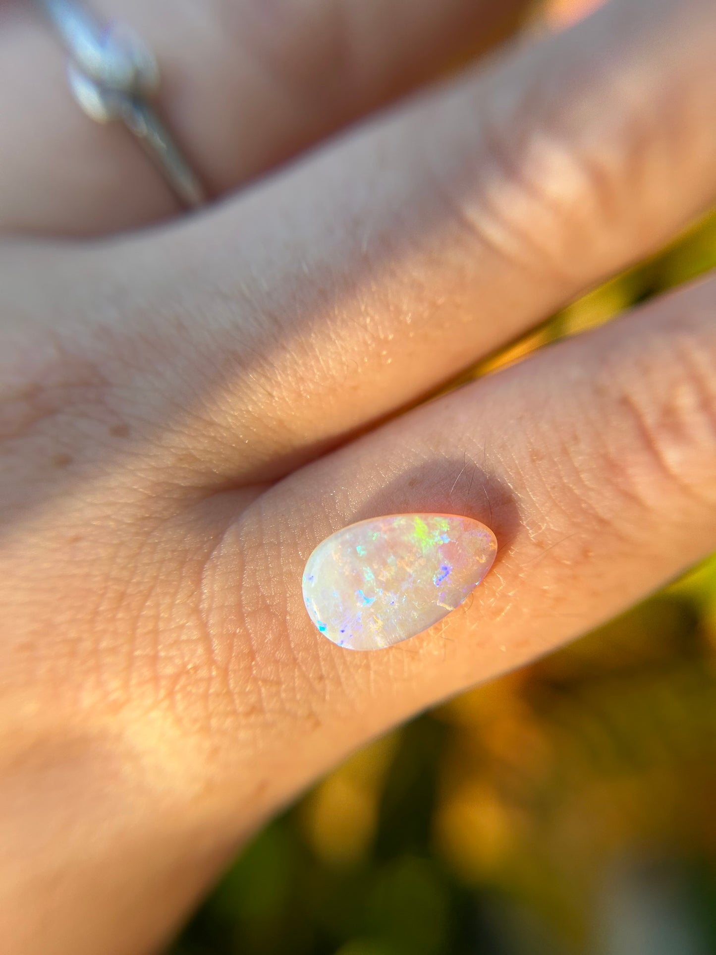 Purple teal Teardrop crystal opal