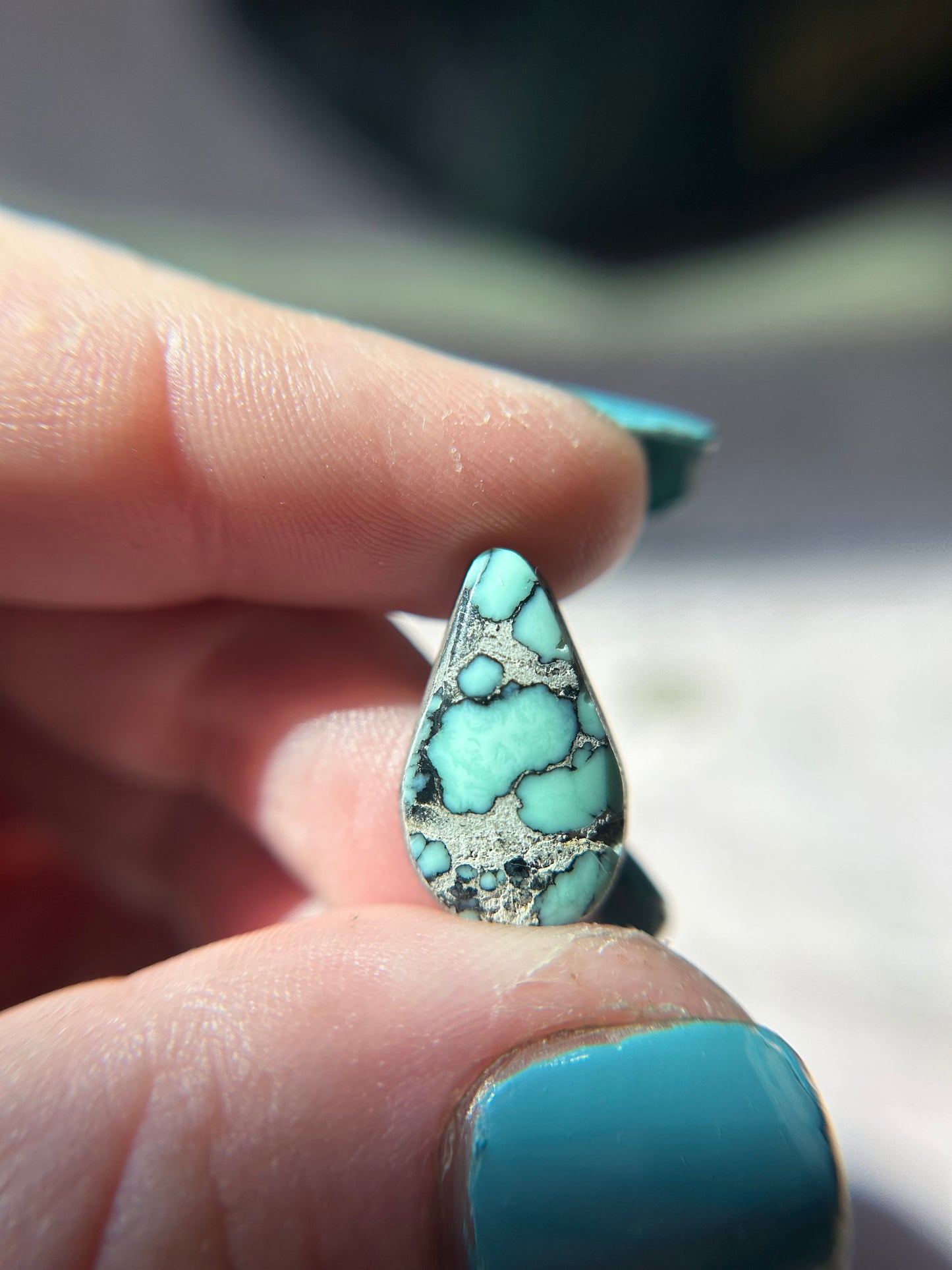 Custom carico lake Turquoise gold minimalistic pendant