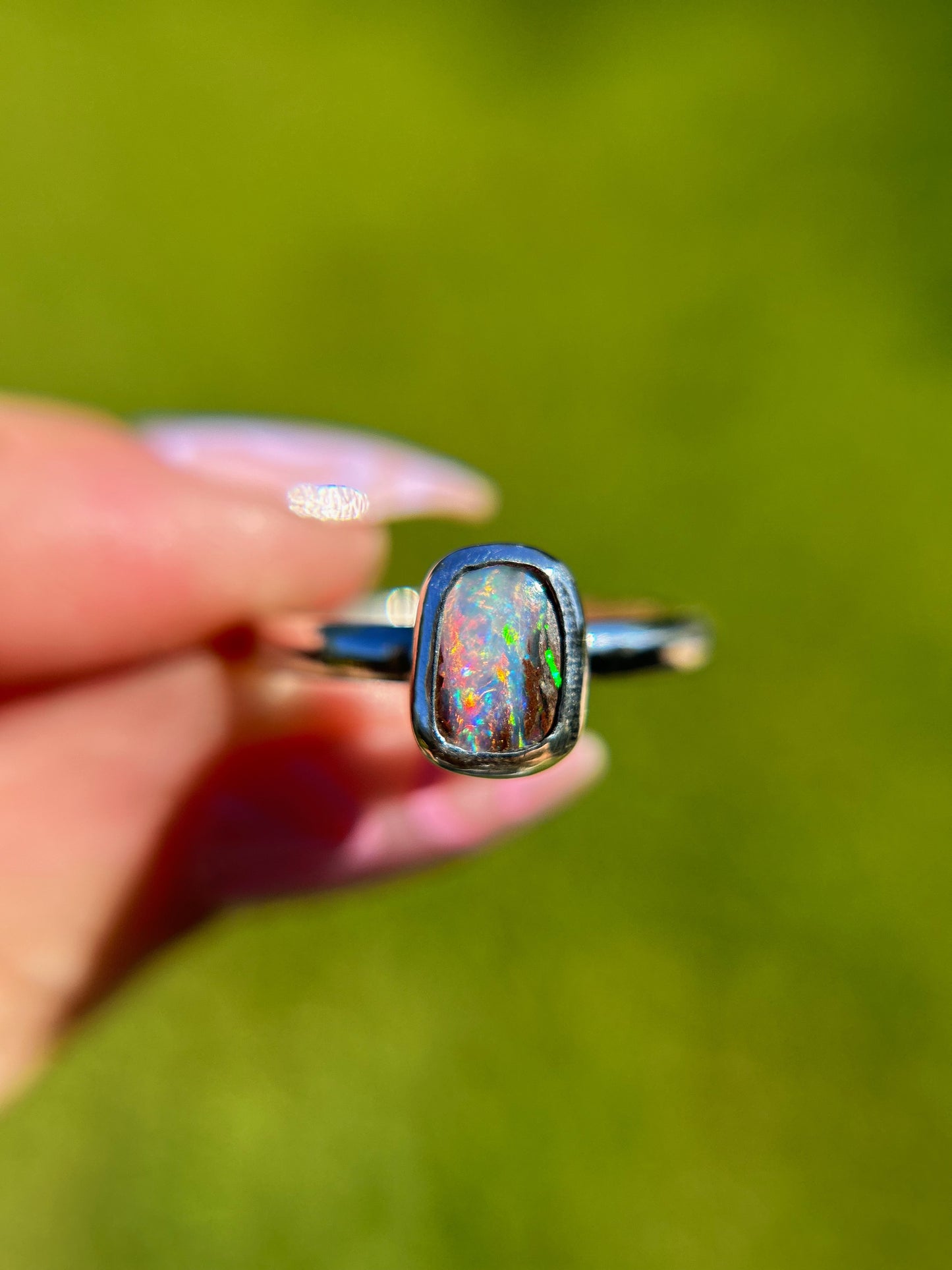 Pink fire wood Opal