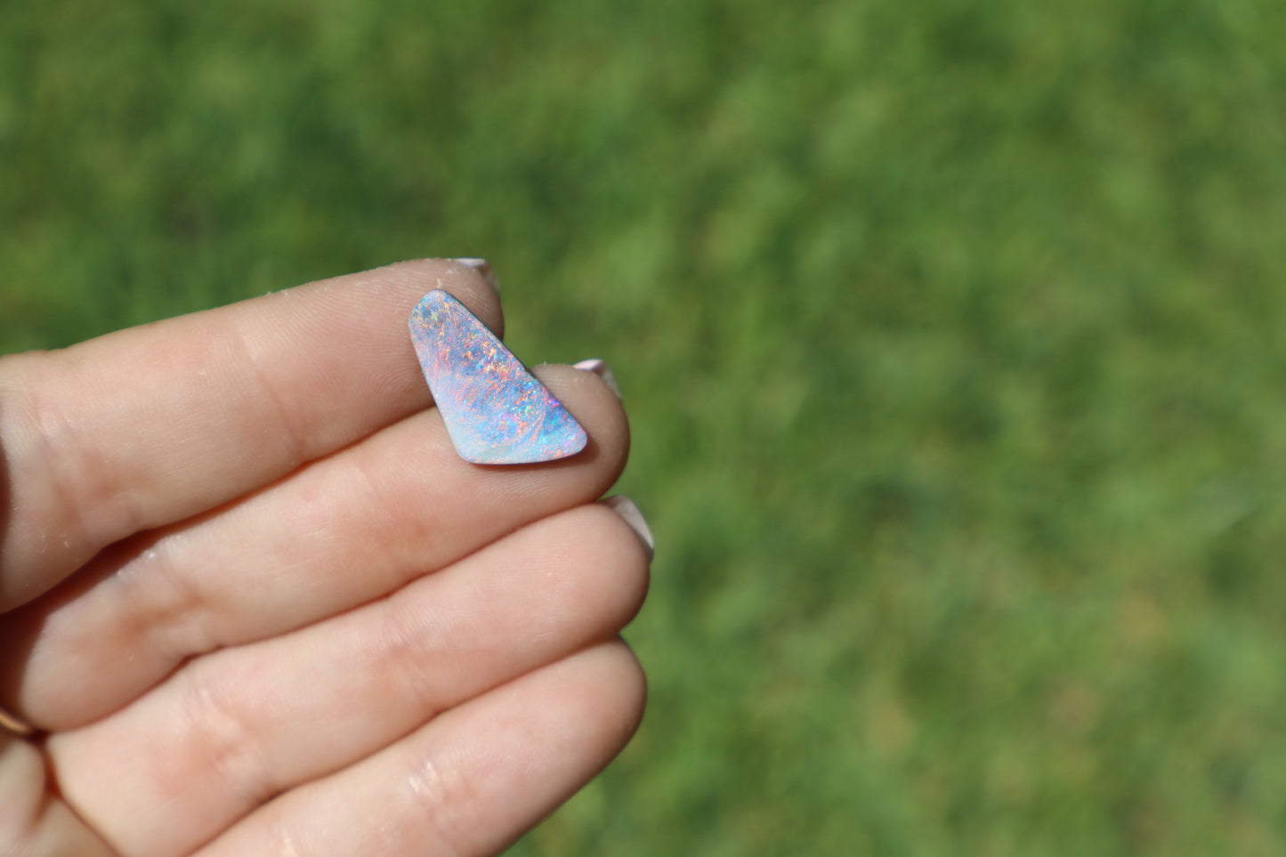 Custom Boulder opal Curb chain pendant 16in