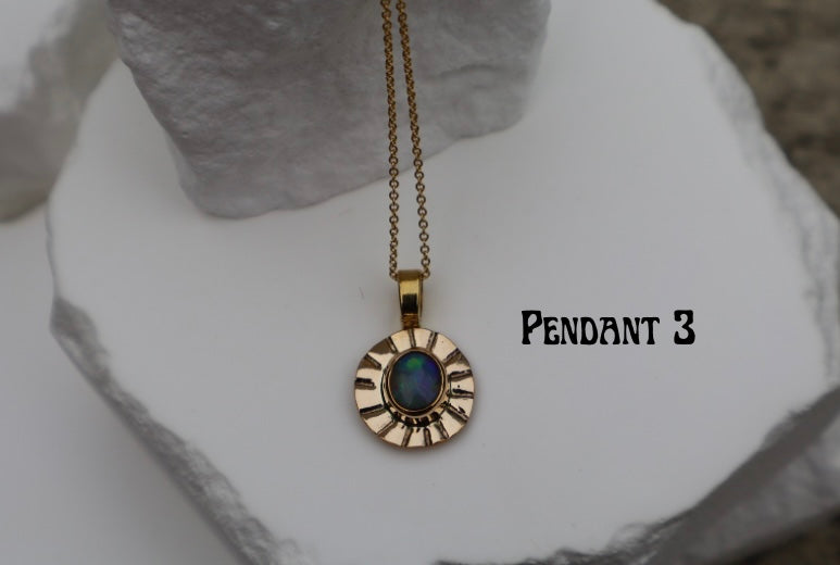 Celestial sun pendant