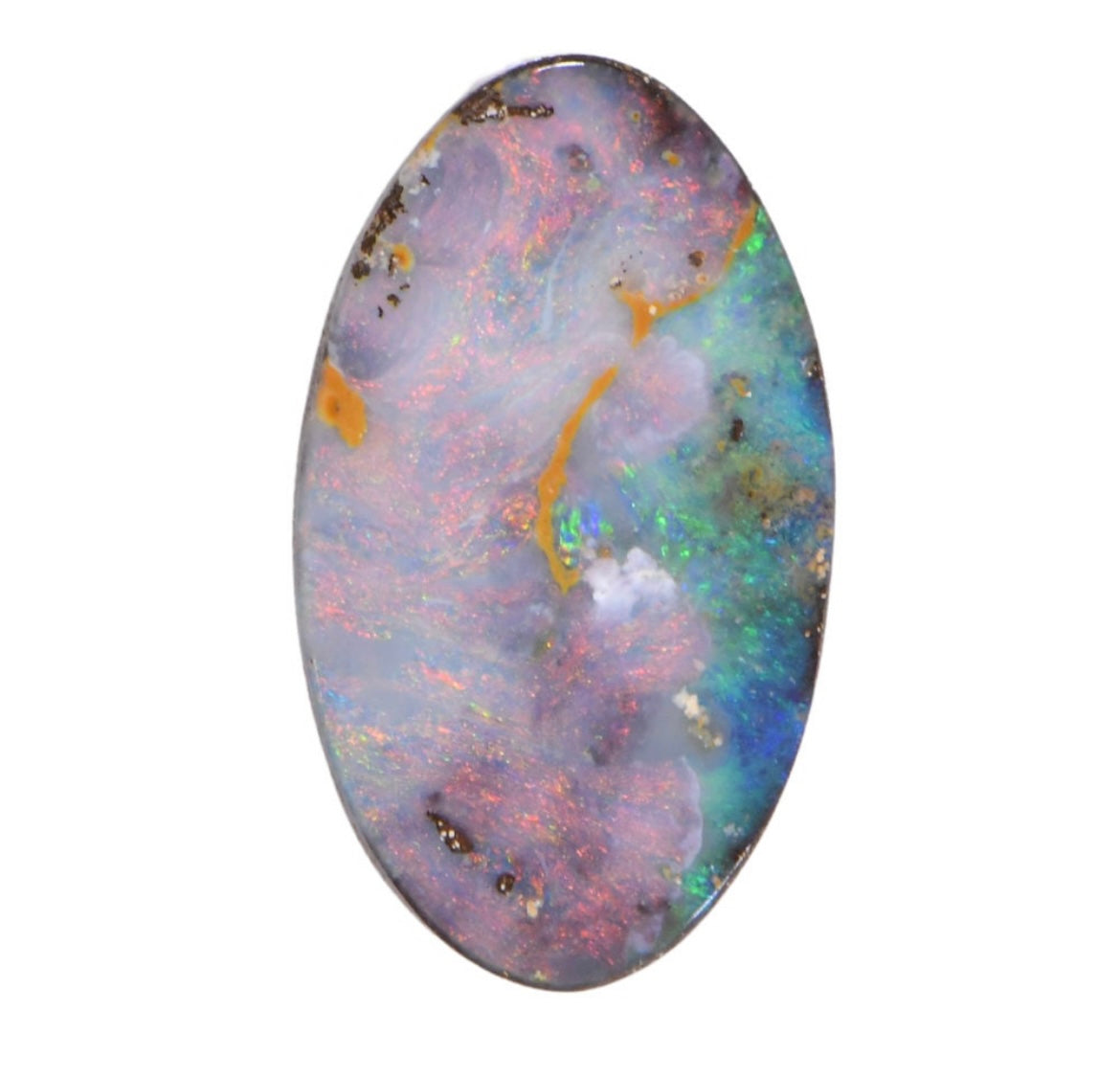 Custom pink/blue boulder opal toggle pendant