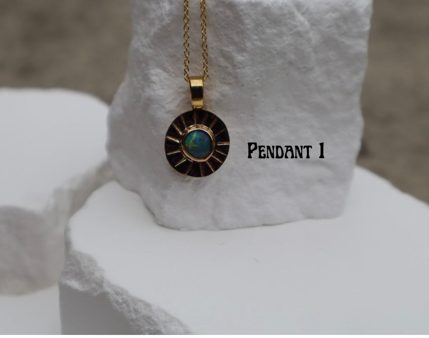 Celestial sun pendant