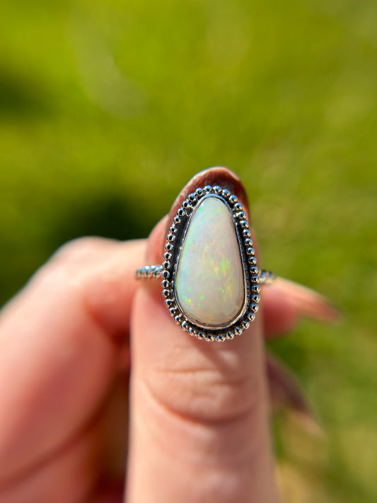 Neon Green and Red flashing Crystal Opal