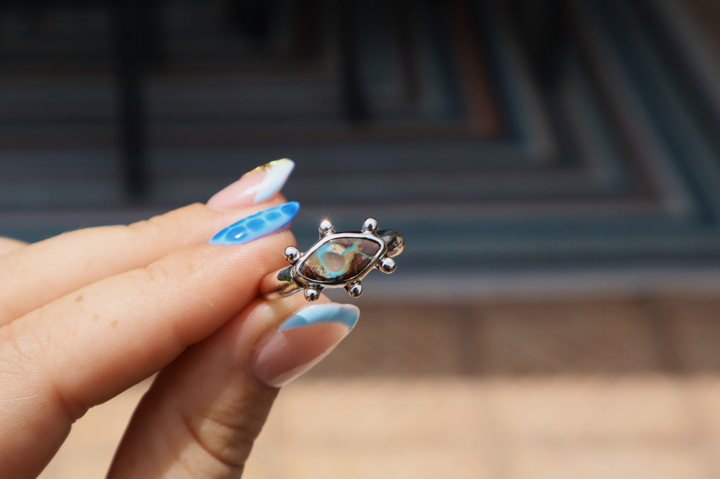 Custom “Eye” boulder opal Ring (Last 2 pictures are the inspo.)