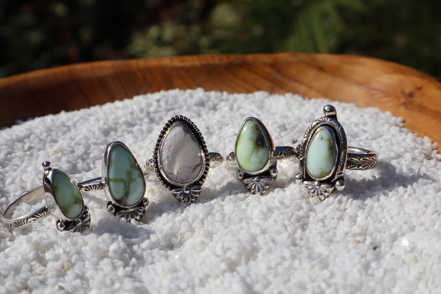 White Flashy Mexican opal “White Magnolia” Ring. Size 9