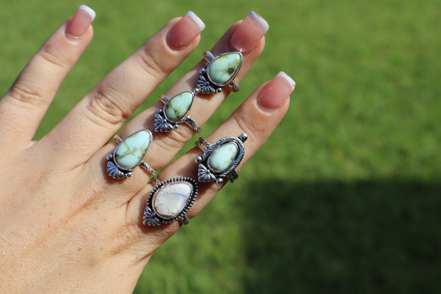 Palomino turquoise “Cactus flower” ring No.4 Size 6