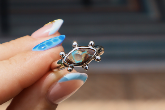 Custom “Eye” boulder opal Ring (Last 2 pictures are the inspo.)