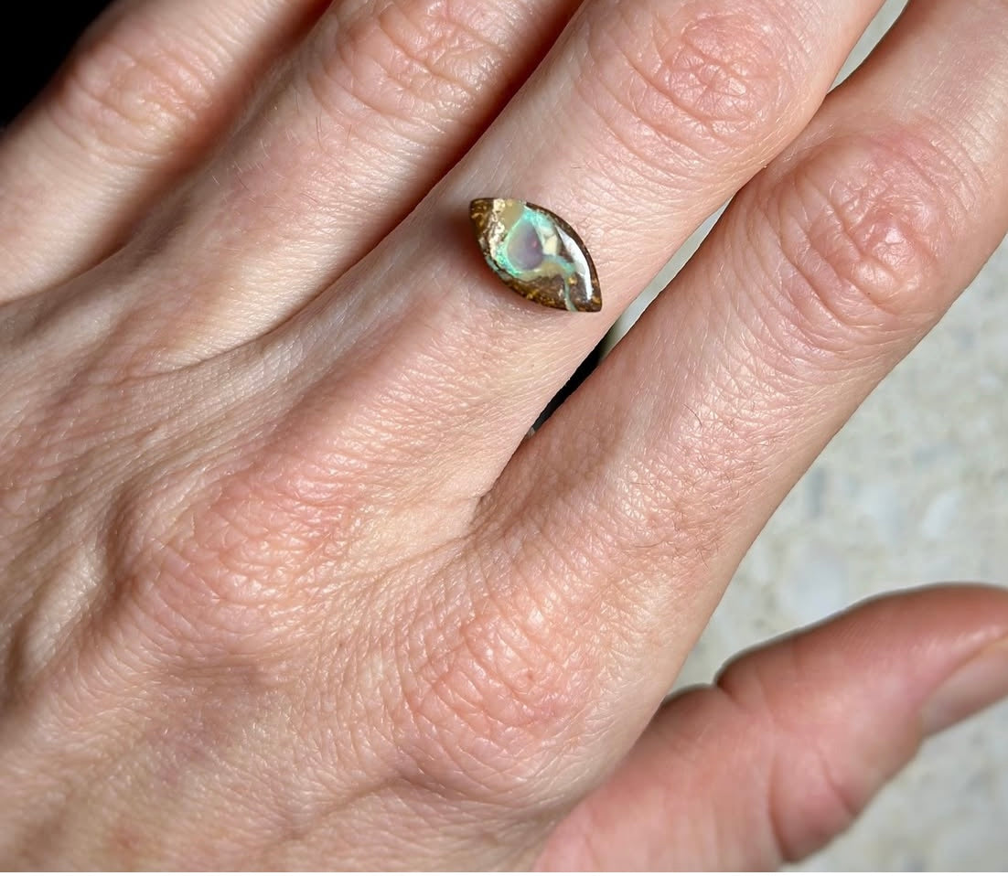 Custom “Eye” boulder opal Ring (Last 2 pictures are the inspo.)