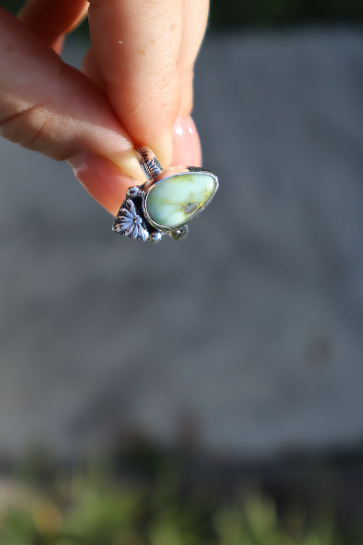 Palomino turquoise "Cactus flower" ring No. 1 Size 5