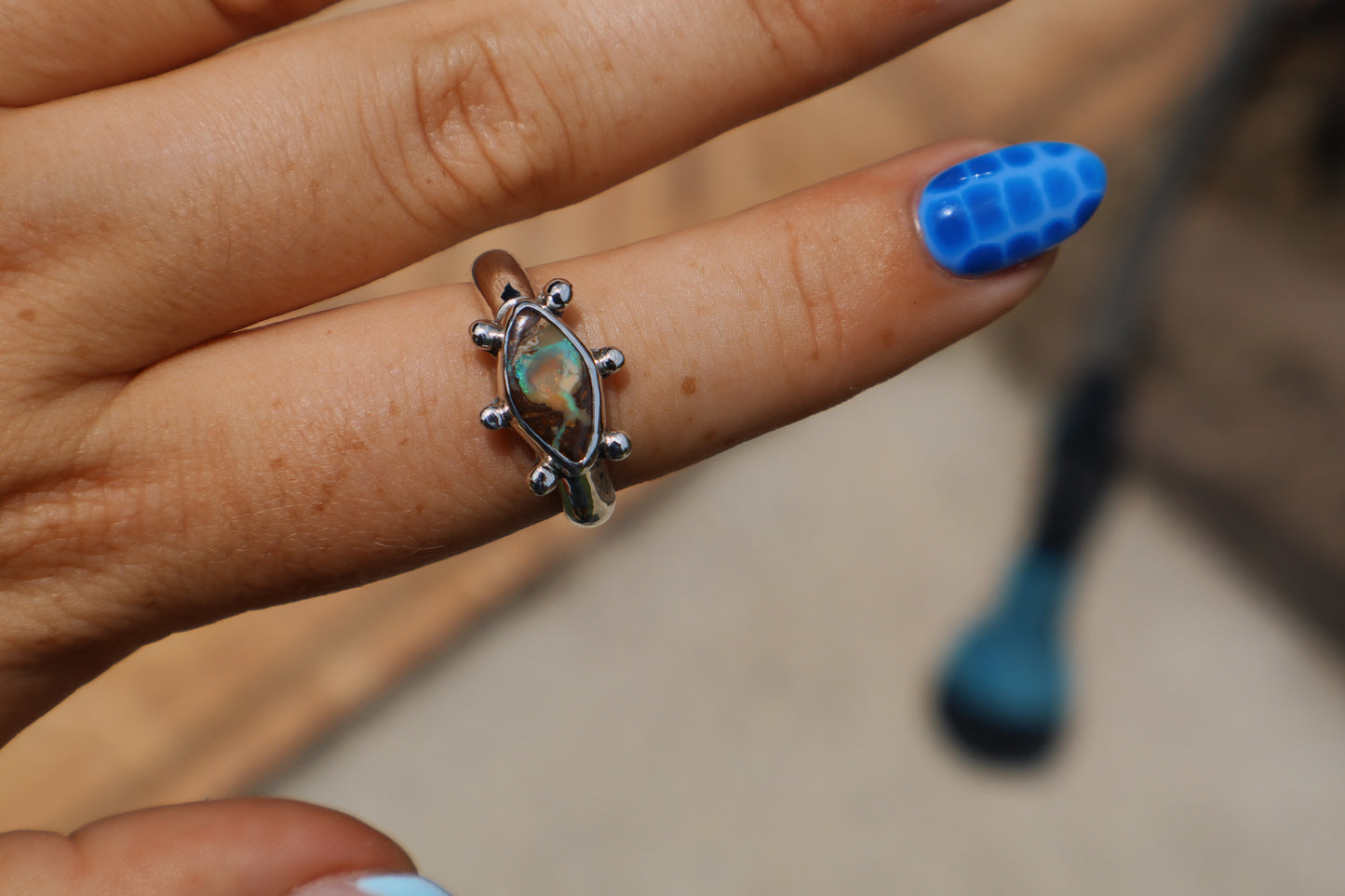 Custom “Eye” boulder opal Ring (Last 2 pictures are the inspo.)