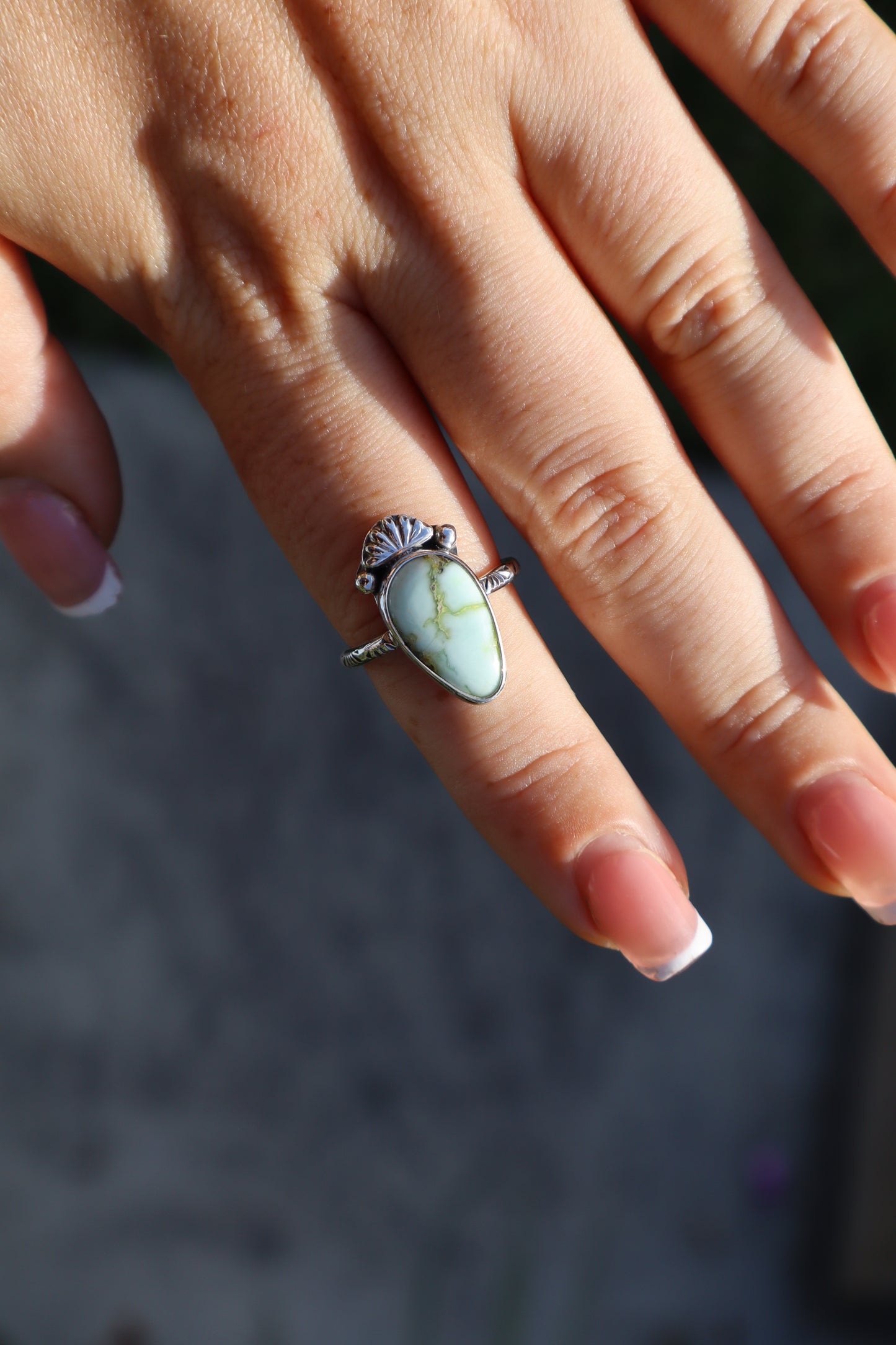 Palomino turquoise “Cactus Flower” ring No. 3 Size 7