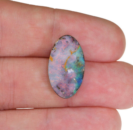 Pink and teal Large oval opal