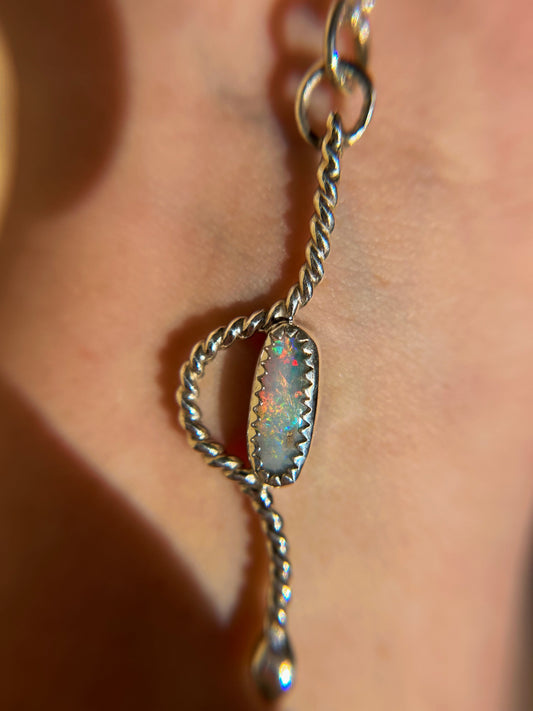 Boulder opal Snake pendant