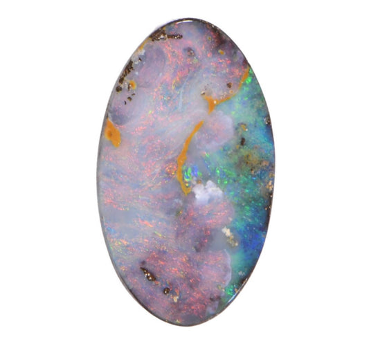 Custom pink/blue boulder opal toggle pendant